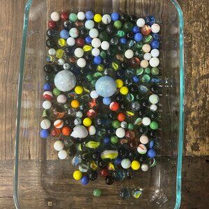 Vintage Marble Lot Shooters Swirls Cat’s Eye Opaque Mixed Sizes Glass Marbles